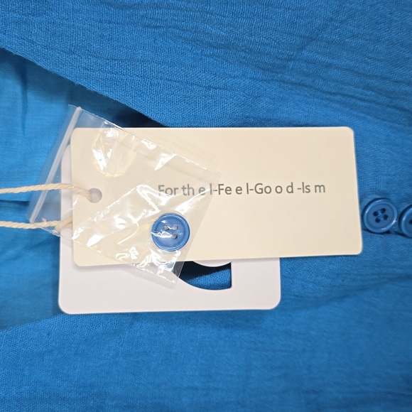 NWT Commense Cotton & Linen Leisure Pants Medium and Vest Small Set Blue - Picture 7 of 7